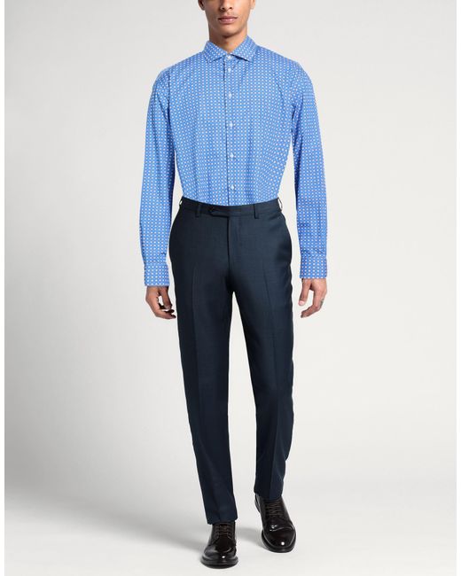 Giampaolo Blue Shirt Cotton for men