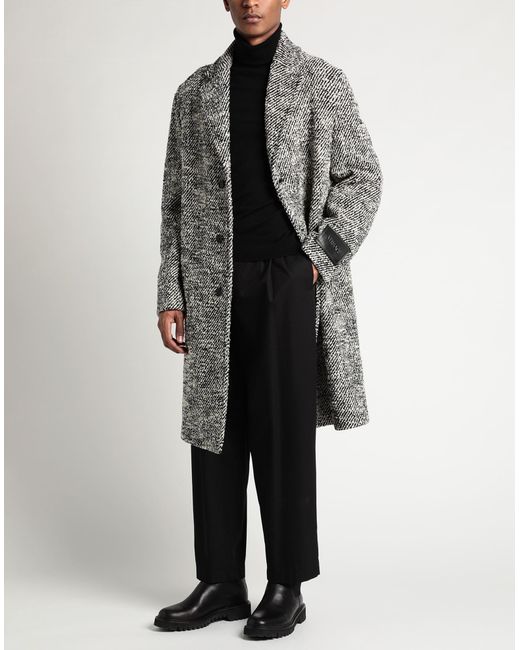 Manteau long Versace pour homme en coloris Gray