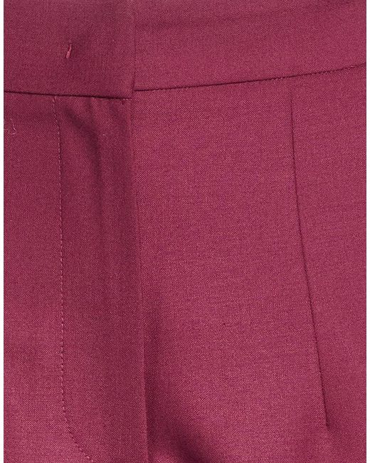 Ottod'Ame Red Garnet Pants Polyester, Virgin Wool, Elastane
