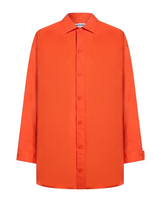 Sunnei Orange Shirt Cotton, Elastane for men