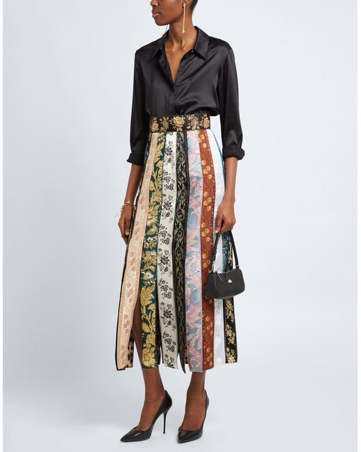 Dolce & Gabbana Blue Maxi Skirt Acetate, Synthetic Fibers, Viscose, Silk, Cotton