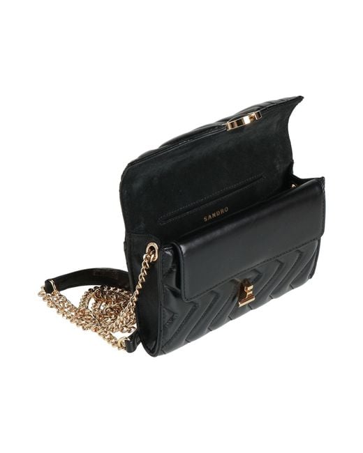 Sandro Black Cross-Body Bag Cowhide