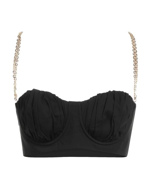 SIMONA CORSELLINI Black Top Cotton, Polyamide, Elastane