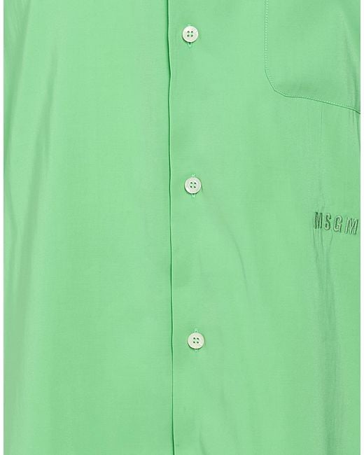 MSGM Green Shirt Viscose, Polyester for men