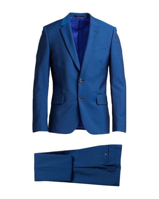 Paul Smith Blue Suit Wool, Mohair Wool for men