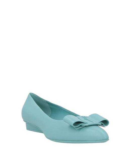 Ferragamo Blue Ballet Flats