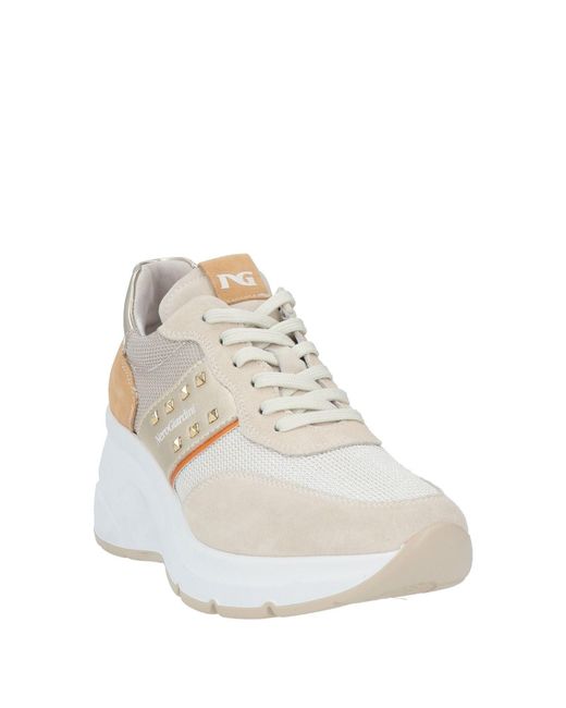 Nero Giardini White Sneakers Leather, Textile Fibers