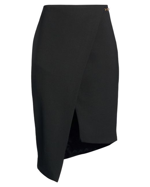 Elisabetta Franchi Black Midi Skirt Viscose, Virgin Wool