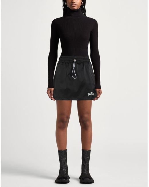 Gaelle Paris Black Mini Skirt Cotton, Polyamide, Elastane