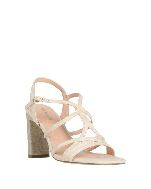 Menbur Natural Ivory Sandals Textile Fibers