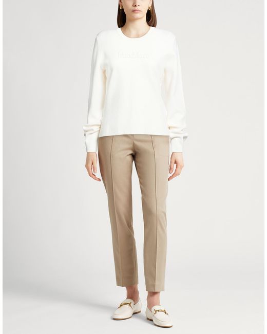 Max Mara White Sweater Viscose, Polyamide, Wool