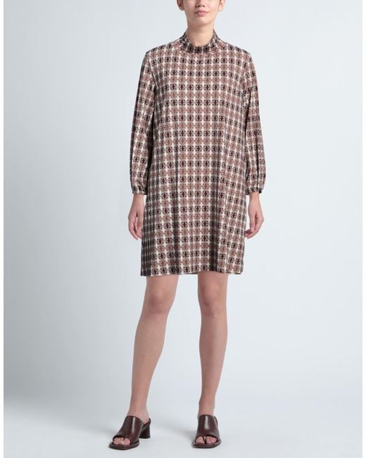 Rrd Brown Mini Dress Polyamide, Elastane