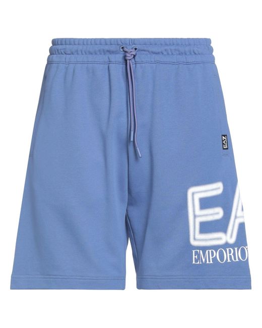 EA7 Blue Light Shorts & Bermuda Shorts Cotton for men