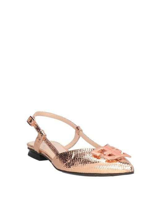 Fabi Natural Ballet Flats Leather