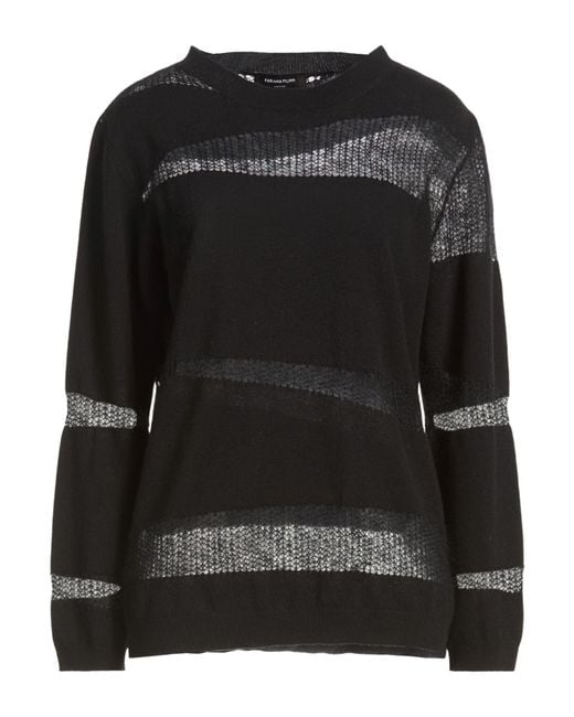 Fabiana Filippi Black Sweater Virgin Wool, Silk, Cashmere, Mohair Wool, Nylon