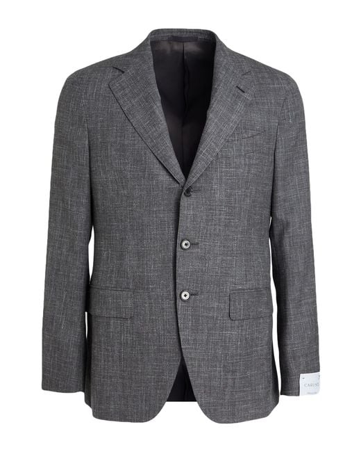 Caruso Black Blazer Wool, Silk, Linen for men