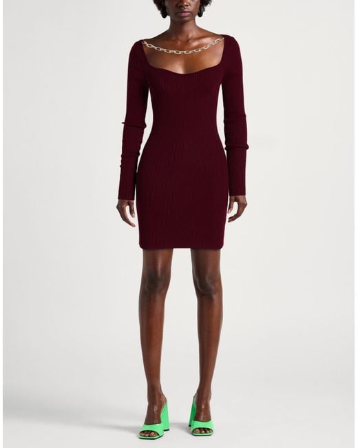 GIUSEPPE DI MORABITO Purple Mini Dress Merino Wool, Elastane