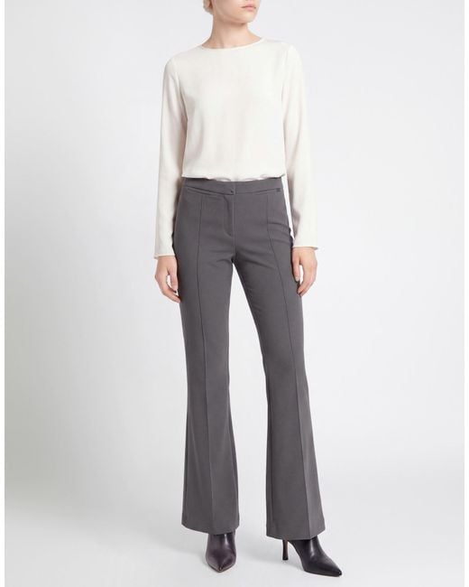 Elisabetta Franchi Gray Lead Pants Polyester, Elastane