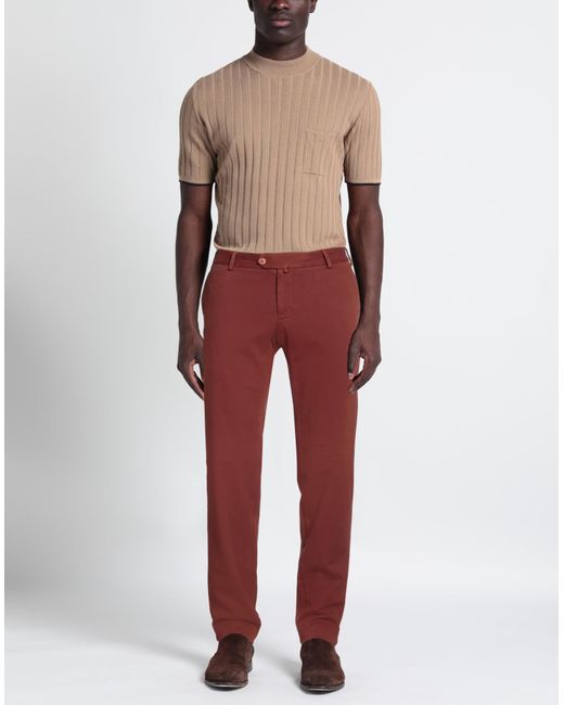 Isaia Red Trouser for men