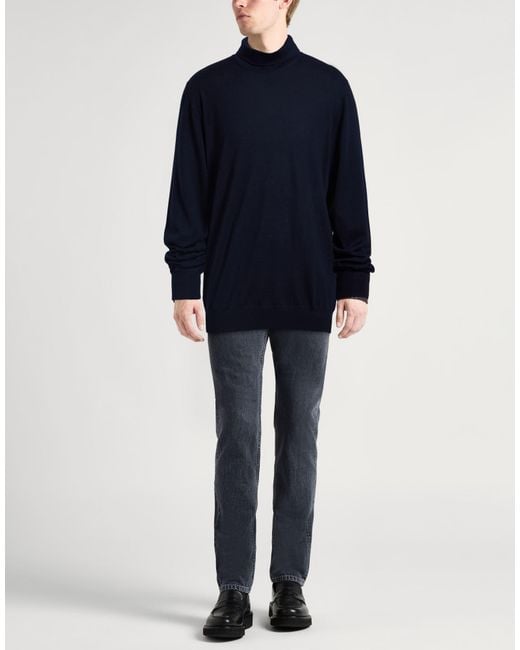 Lardini Blue Midnight Turtleneck Wool for men
