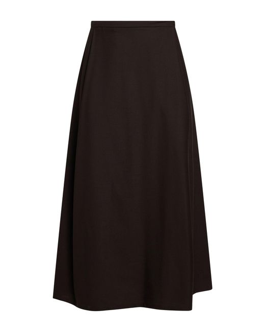 Fabiana Filippi Black Midi Skirt Merino Wool, Polyamide, Elastane