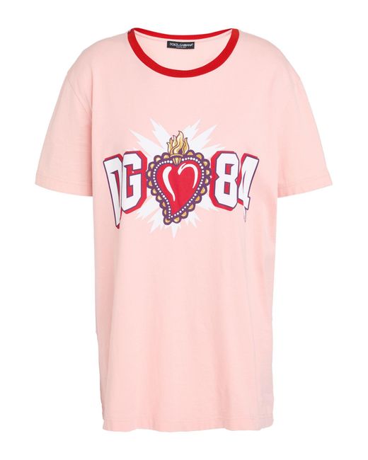 Dolce & Gabbana Pink Printed Cotton-jersey T-shirt