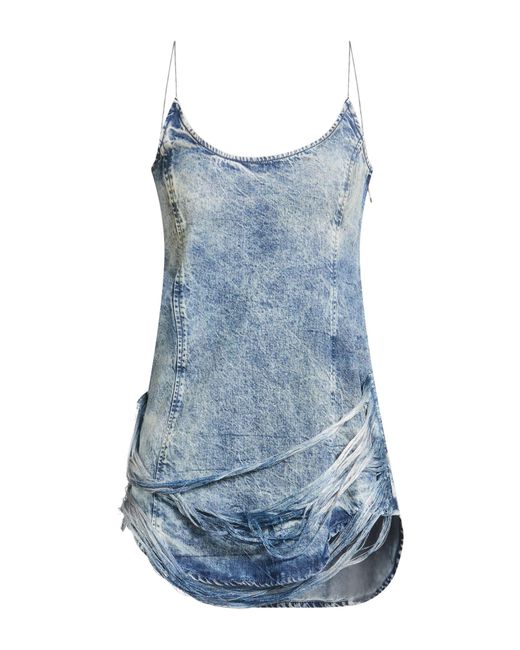 DIESEL Blue Mini Dress Lyocell
