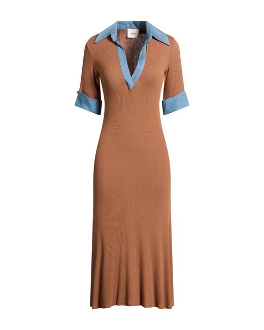 Dixie Brown Midi Dress Viscose, Elastane