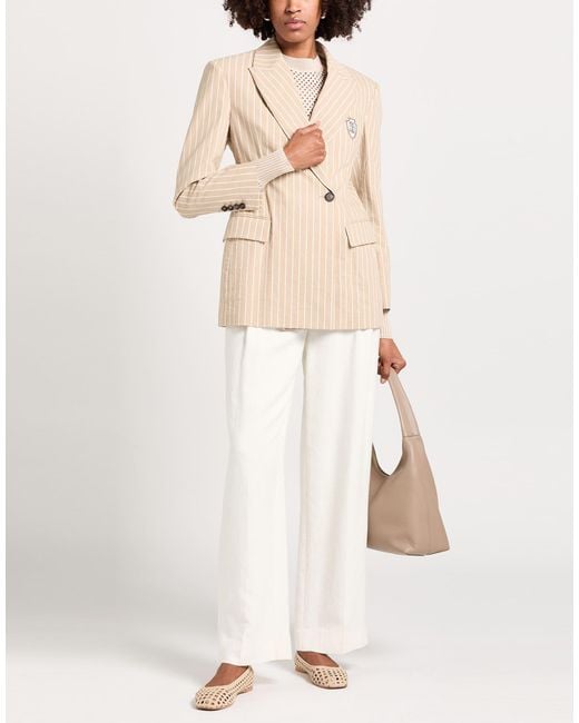 Brunello Cucinelli Natural Sand Blazer Cotton, Silk
