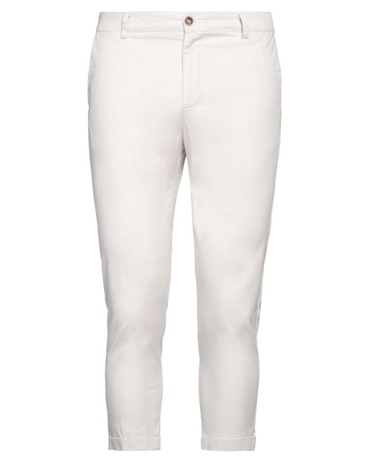Daniele Alessandrini White Ivory Pants Cotton, Elastane for men