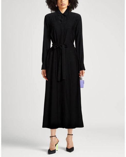 Iceberg Black Midi Dress Acetate, Viscose