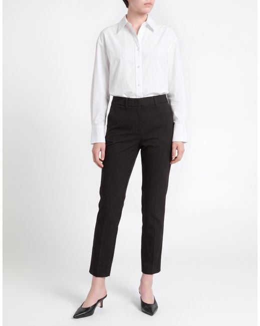 Marella Black Pants Cotton, Polyamide, Elastane