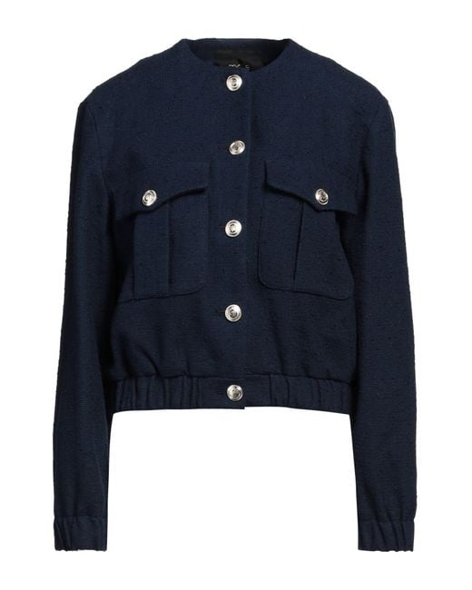 Maje Blue Jacket Cotton, Polyamide