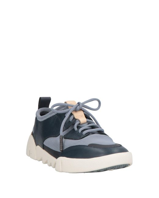 Clarks Blue Sneakers Leather, Textile Fibers