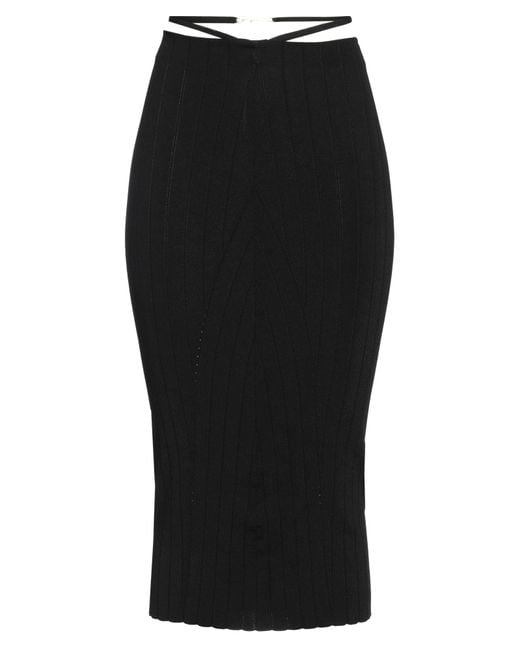 Jacquemus Black Knit Viscose-Blend Pencil Skirt