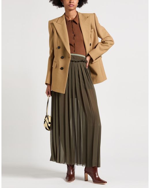 AMI Green Military Maxi Skirt Polyester
