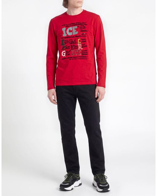 Ice Iceberg Red T-Shirt Cotton, Elastane for men