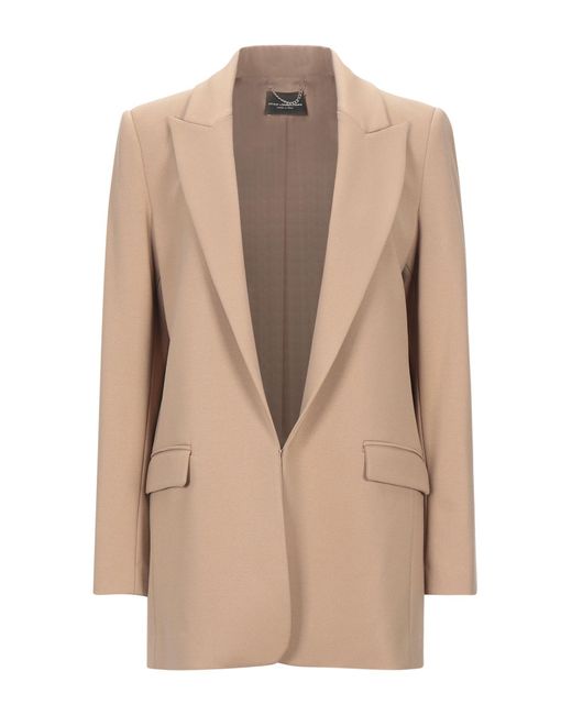 Atos Lombardini Natural Camel Blazer Viscose, Polyester, Elastane
