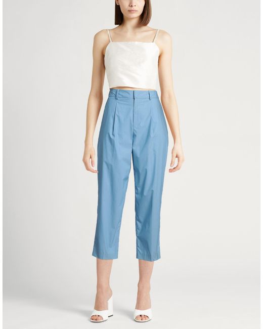 PT Torino Blue Pants Cotton, Polyamide, Elastane