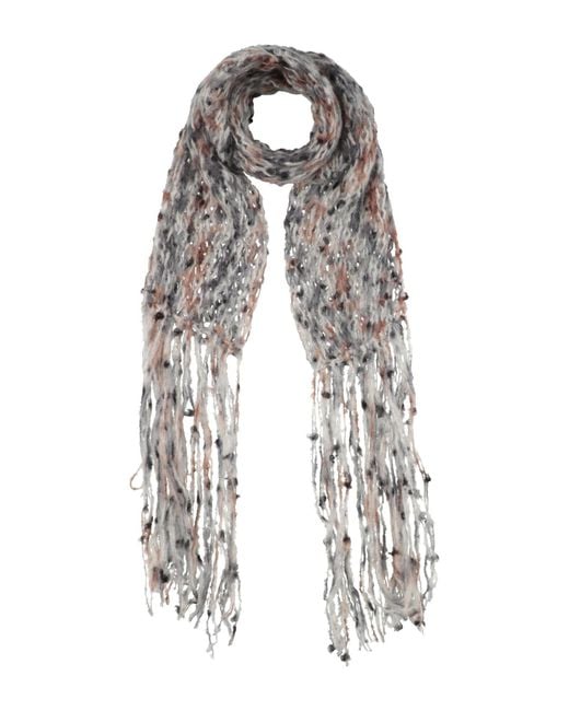 Fabrizio Del Carlo White Scarf Wool, Merino Wool, Polyamide, Cotton for men