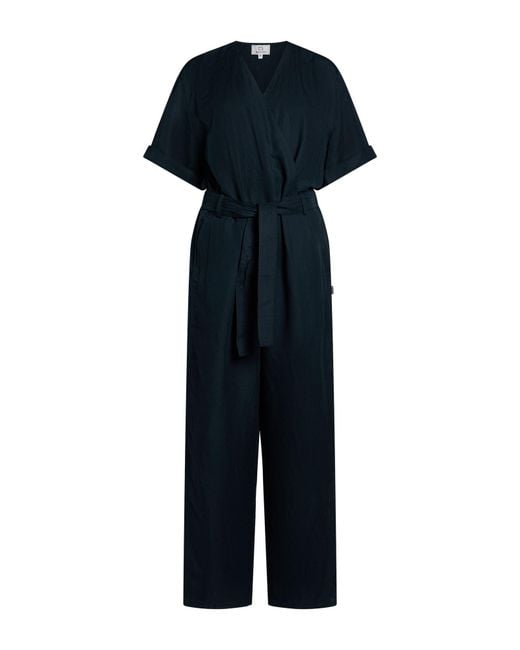 Woolrich Blue Midnight Jumpsuit Viscose, Linen