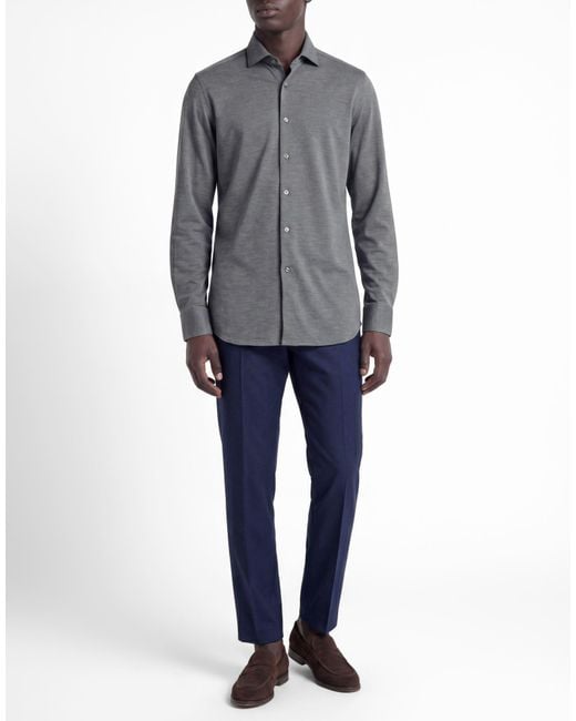 Ghirardelli Gray Shirt Nylon, Elastane for men