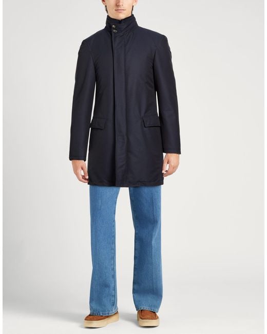 Isaia Blue Coat Wool, Polyamide for men