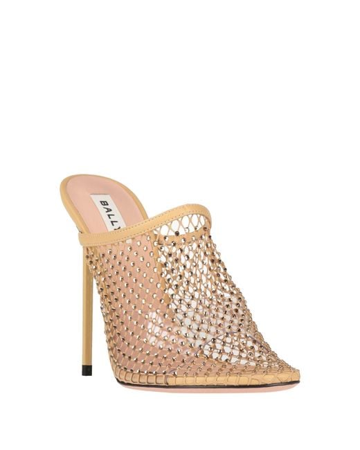 Bally White Mules & Clogs Textile Fibers