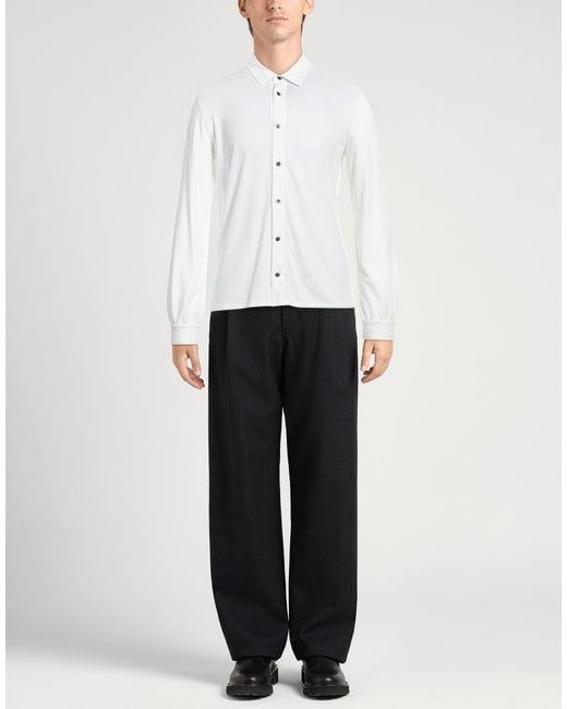 Alpha Studio White Slim-Fit Jersey Shirt for men