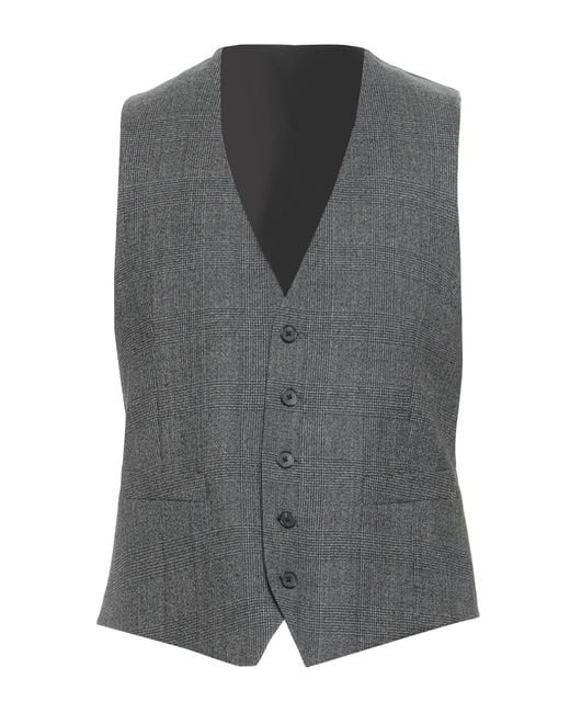 Lardini Gray Tailored Vest Wool, Elastane for men