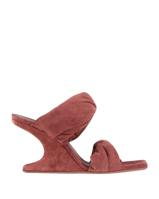 Rick Owens Red Rust Sandals Leather