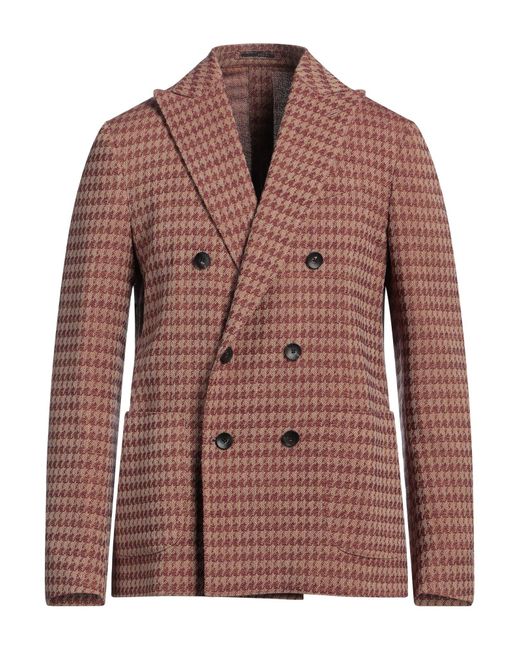 Lardini Brown Camel Blazer Wool, Cotton, Elastane for men