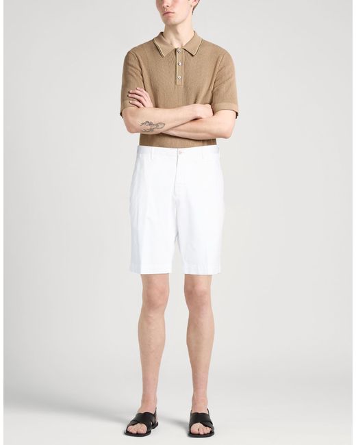 Fedeli White Shorts & Bermuda Shorts Cotton, Elastane for men