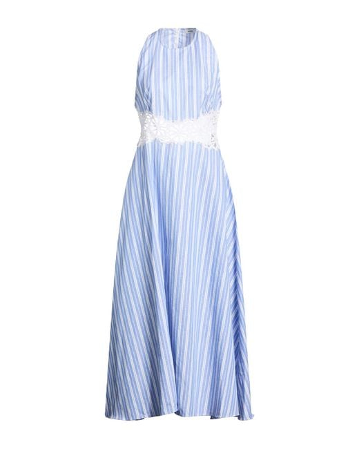 Sandro Blue Maxi Dress Cotton, Linen